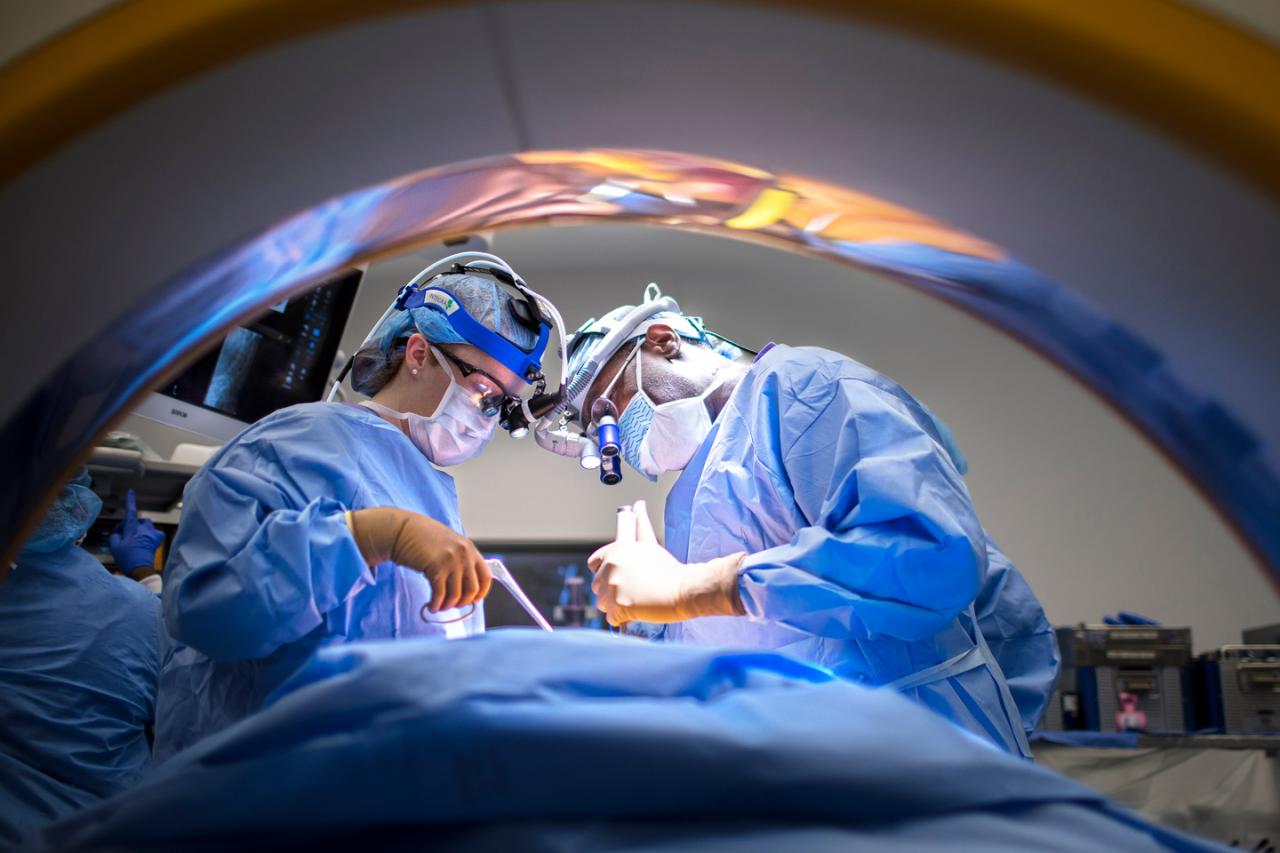 Neurosurgeons Performing Brain Surgery